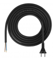 Flexo šnúra gumová 2× 1,5mm2, 3m, čierna